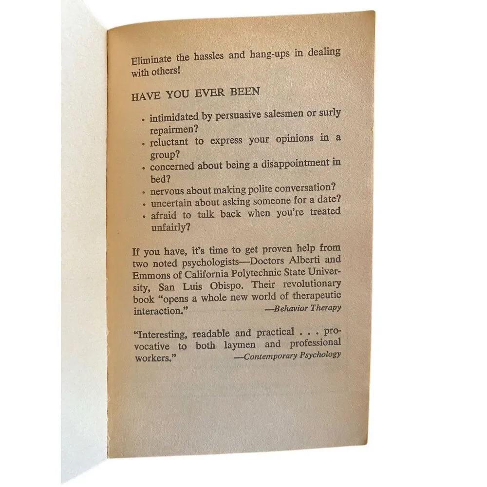 Stand Up Speak Out Talk Back The Key To Self Assertive Behavior Paperback Book